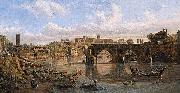 Gaspar Van Wittel View of the River Tiber with the Ponte Rotto and the Aventine Hill oil painting reproduction